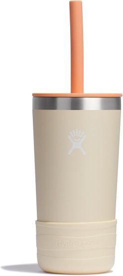 Hydro Flask Kids 12 Oz Tumbler with Lid and Straw for School - Insulated Stainless Steel in Coconut Cream