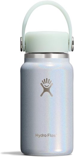 Hydro Flask Micro Bottle - Leak Proof Purse or Pocket Flask - Insulated Mini Water Bottle 6.7 Oz Glimmer Blue