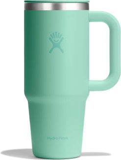 Hydro Flask Coffee Travel Tumbler Mug ?C Insulated Stainless Steel. Leak Resistant Hot & Iced Coffee Cup 24 Oz Mermaid Green