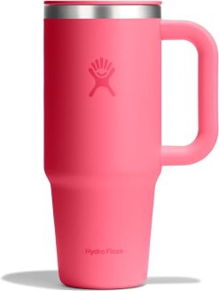 Hydro Flask Coffee Travel Tumbler Mug ?C Insulated Stainless Steel. Leak Resistant Hot & Iced Coffee Cup 24 Oz Popstar Pink
