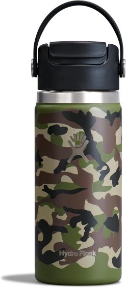 Hydro Flask Flip Sip Coffee Tumbler Mug- Insulated Stainless Steel. Non Spill. Leak Proof Travel Coffee Cup 16 Oz Woodland Camo