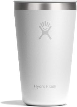 Hydro Flask All Around Tumbler Press-In Lid. Insulated Travel Mug. Stainless Steel Coffee Cup 16 Oz Tonal White
