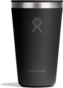 Hydro Flask All Around Tumbler Press-In Lid. Insulated Travel Mug. Stainless Steel Coffee Cup 16 Oz Tonal Black