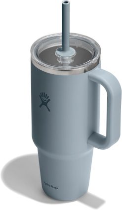 Hydro Flask 40 Oz Clear Lid Travel Tumbler with Straw and Handle - Insulated Stainless Steel in 40 Oz Shale Gray