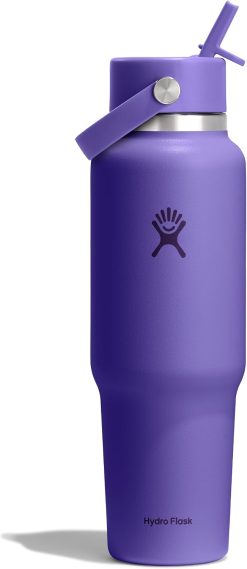 Hydro Flask Travel Water Bottle - Insulated Stainless Steel - Wide Straw Lid. Non Spill. Leakproof in 40 Oz Utopia Purple