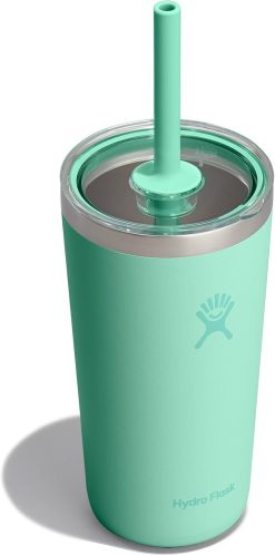Hydro Flask All Around Tumbler Clear Straw Lid. Insulated Travel Mug. Insulated Coffee Cup 20 Oz Mermaid Green