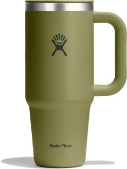 Hydro Flask Coffee Travel Tumbler Mug ?C Insulated Stainless Steel. Leak Proof Hot & Iced Coffee Cup 24 Oz Palmer Green