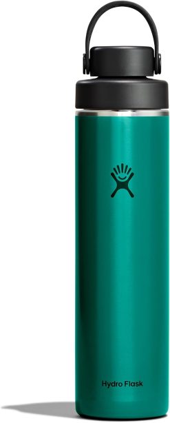 Hydro Flask Lightweight Wide Flex Chug Cap - Insulated Stainless Steel Water Bottle 24 Oz Emerald Green